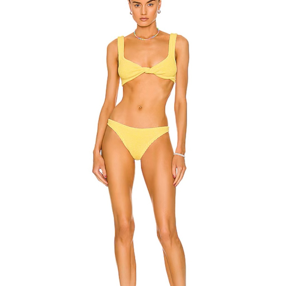 Hunza G Yellow Twist Bralette Bikini Set - Picture 2 of 6